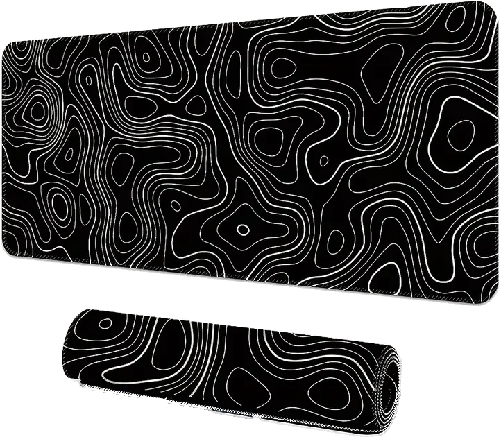 XXL Desk Mat in Black topographic