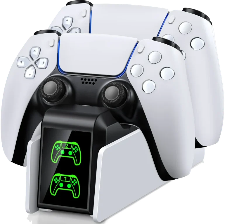 Dual Controller Charging Dock in White